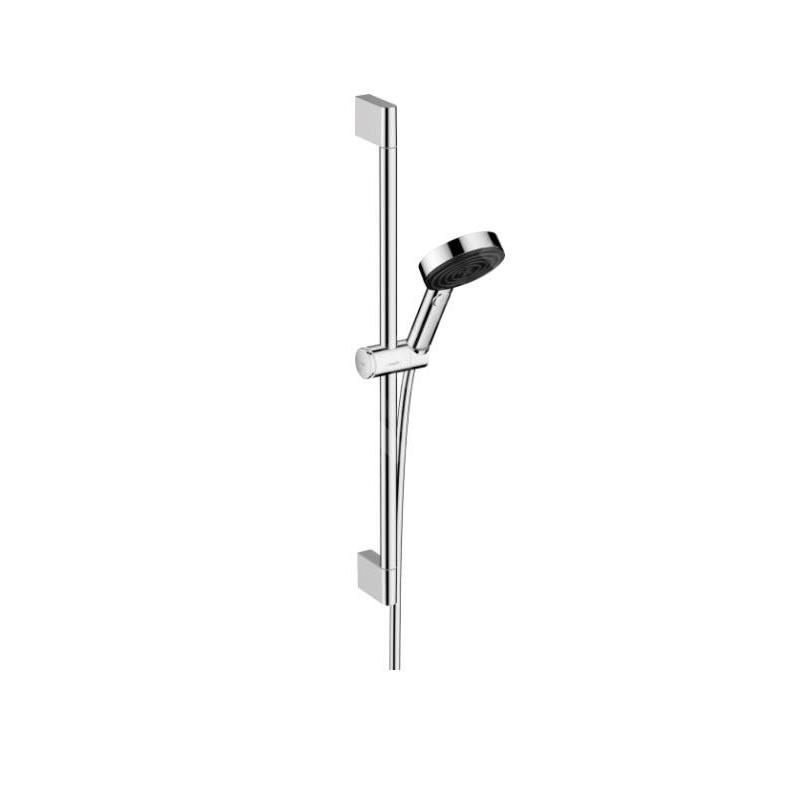 Hansgrohe Pulsify Select - Set de pommeau de douche, 3 jets, barre de 669 mm et flexible, chrome 24160000