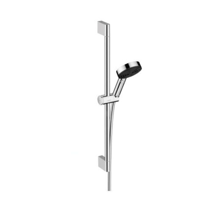 Hansgrohe Pulsify Select - Set de pommeau de douche, 3 jets, barre de 669 mm et flexible, chrome 24160000