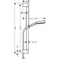 Hansgrohe Pulsify Select - Set de pommeau de douche, 3 jets, barre de 669 mm et flexible, chrome 24160000