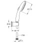 Grohe Vitalio Start - Douchette à main, support et flexible, 2 jets, noir mat 279502431