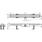 Hansgrohe RainDrain Compact - Caniveau de douche 80 cm pour insertion de carreaux, avec grille 56167000