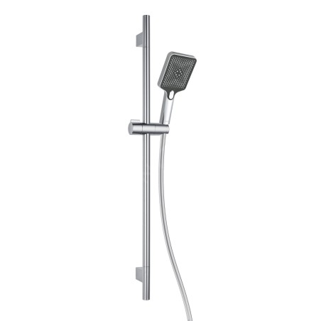 kielle Vega - Set de pommeau de douche, barre et flexible, chrome/noir 20418SE1