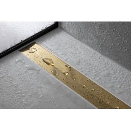 Hansgrohe RainDrain Flex - Caniveau de douche linéaire avec grille en inox 700, pour montage libre, découpable, bronze brossé
