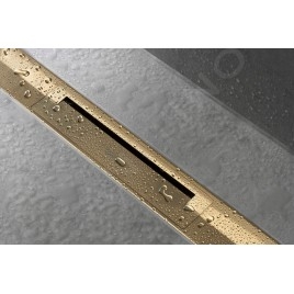 Hansgrohe RainDrain Flex - Caniveau de douche linéaire avec grille en inox 700, pour montage libre, découpable, bronze brossé