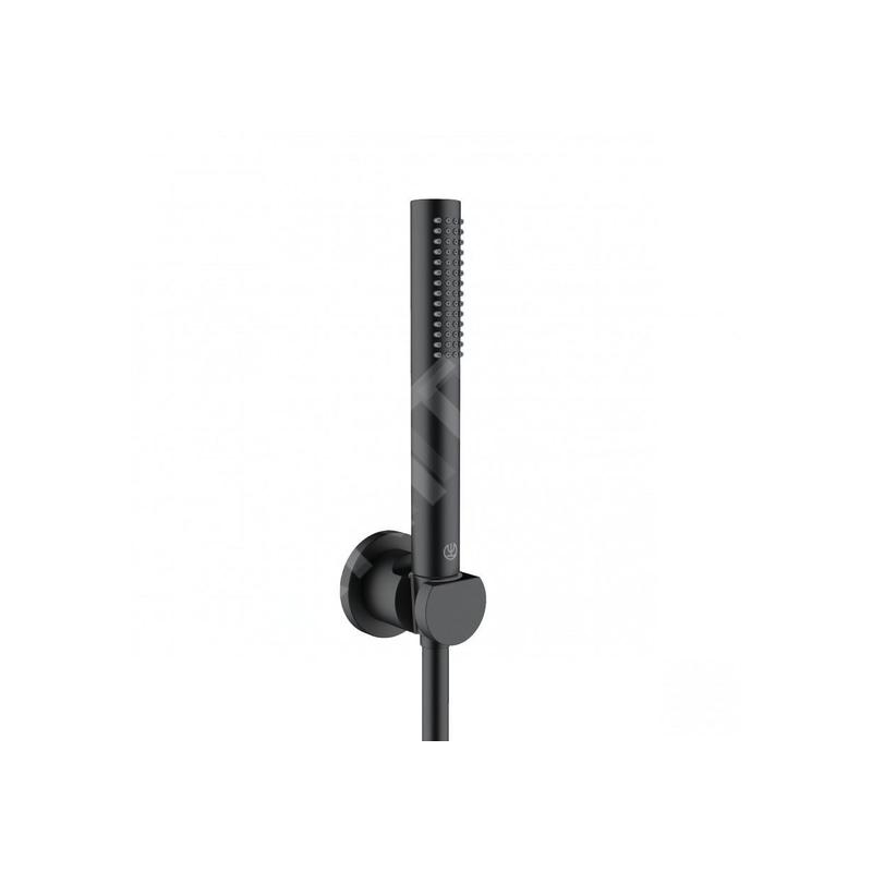 Kludi Nova Fonte - Colonne de douche avec pommeau de douche, support et flexible, noir mat 2085039-15