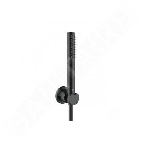 Kludi Nova Fonte - Colonne de douche avec pommeau de douche, support et flexible, noir mat 2085039-15