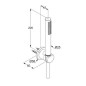 Kludi Nova Fonte - Colonne de douche avec pommeau de douche, support et flexible, noir mat 2085039-15