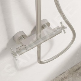 Steinberg 250 - Set de douche avec thermostat, diamètre 200 mm, nickel brossé 250 2721 BN
