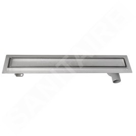 Aqualine Canniveaux - Caniveau de douche Pavino avec grille pour carrelage, 760x140x92 mm, inox 2710-80