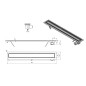 Aqualine Canniveaux - Caniveau de douche Pavino avec grille pour carrelage, 760x140x92 mm, inox 2710-80