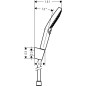 Hansgrohe Raindance Select S - Douchette 120 3jet P avec flexible 1,25 m et support, chrome 27669000