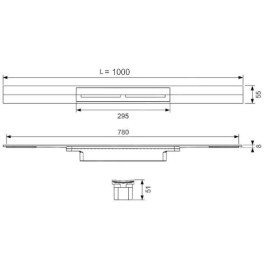 Tece TECEdrainprofile - Caniveau de douche 1000 mm, inox brossé 671000