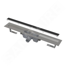 Alcadrain Douchegoten - Caniveau de douche Marbre 950 mm, avec grille pour l'insertion de carreaux, acier inoxydable APZ15-950