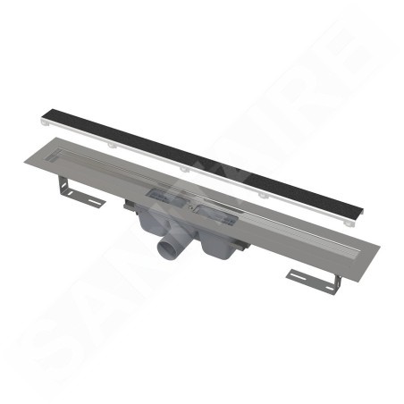 Alcadrain Douchegoten - Caniveau de douche Marbre 950 mm, avec grille pour l'insertion de carreaux, acier inoxydable APZ15-950