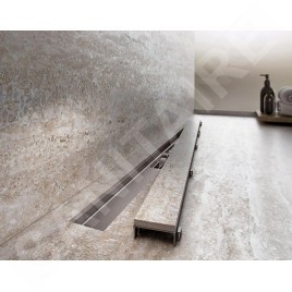 Alcadrain Douchegoten - Caniveau de douche Marble 750 mm avec grille pour insertion de carreaux, acier inoxydable APZ15-750