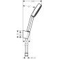 Hansgrohe Pulsify S - Set de pommeau de douche, 1 jet, support et flexible de 1250 mm, chrome 24301000