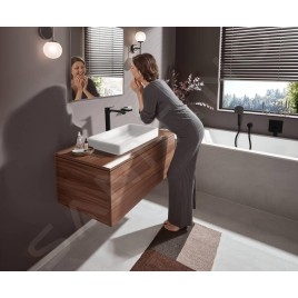Hansgrohe Pulsify S - Pommeau de douche Activation 105, 1 jet, Green, noir mat 24121670