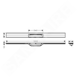 Hansgrohe RainDrain Flex - Caniveau de douche linéaire avec grille en inox 1000, installation contre le mur, découpable, noir