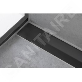 Hansgrohe RainDrain Flex - Caniveau de douche linéaire avec grille en inox 1000, installation contre le mur, découpable, noir