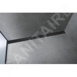 Hansgrohe RainDrain Flex - Caniveau de douche linéaire avec grille en inox 1000, installation contre le mur, découpable, noir