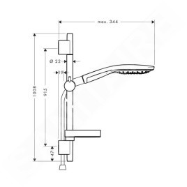 Hansgrohe Raindance Select S - Colonne de douche 150, 3 jets, chrome 27803000