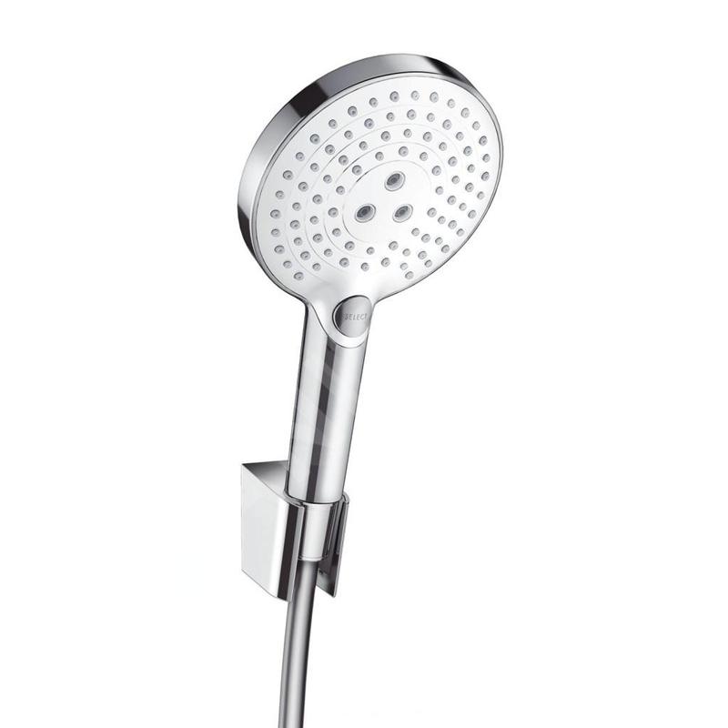Hansgrohe Raindance Select S - Douche de tête 120, avec accessoires, 3 jets, blanc/chrome 26721400