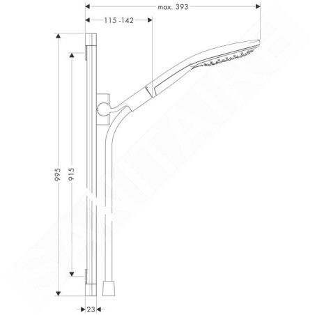 Hansgrohe Raindance Select S - Set de douche 150, 3 jets, blanc/chrome 26626400
