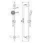 Hansa Basicjet - Set de douche avec douche à main, barre murale 920 mm, 3 jets, chrome 44670133