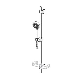 Hansa Basicjet - Set de douche avec douche à main, barre murale 920 mm, 3 jets, chrome 44670133