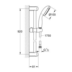 Grohe Tempesta New - Colonne de douche, 1 jet, chrome 27854001