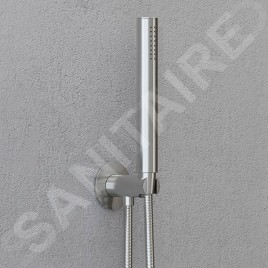 Steinberg 100 - Ensemble de pommeau de douche, support et flexible, nickel brossé 100 1670 BN