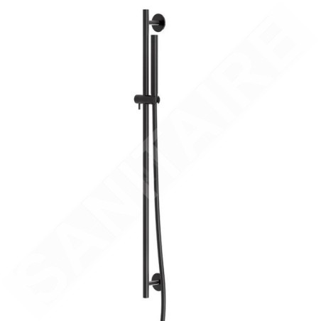 Steinberg 100 - Ensemble de pommeau de douche, barre et flexible, noir mat 100 1601 S