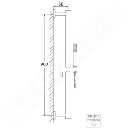 Steinberg 100 - Ensemble de pommeau de douche, barre et flexible, noir mat 100 1601 S