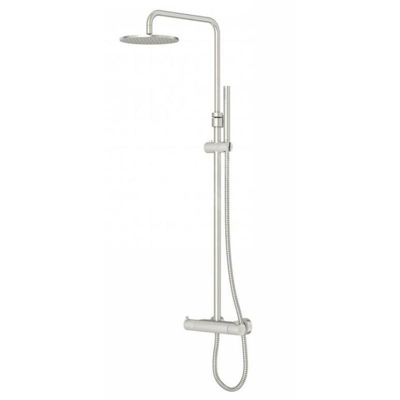 Steinberg 100 - Ensemble de douche avec thermostat, diamètre 200 mm, nickel brossé 100 2721 BN Steinberg 100 - Ensemble de douche avec thermostat, diamètre 200 mm, nickel brossé 100 2721 BN