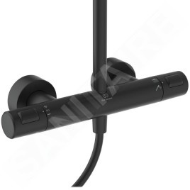 Ideal Standard CeraTherm - Set de douche avec thermostat, diamètre 26 cm, 2 jets, noir soyeux A7210XG