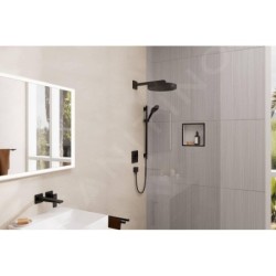 Hansgrohe Rainfinity - Set pomme de douche, barre et flexible, 3 jets, EcoSmart, noir mat 28746670