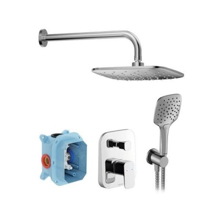 Ravak 10° - Set de douche avec mitigeur encastré, corps d’encastrement, 3 jets, chrome X07S011