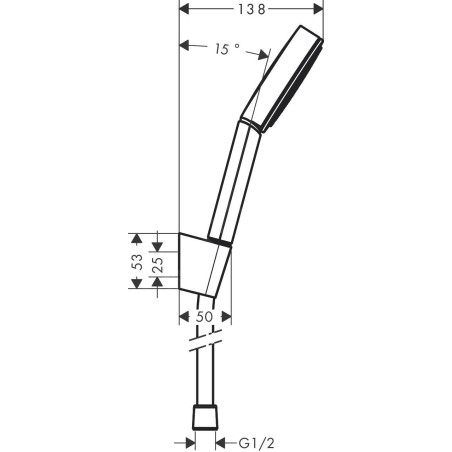 Hansgrohe Pulsify S - Set de pommeau de douche, 1 jet, support et flexible de 1250 mm, blanc mat 24301700