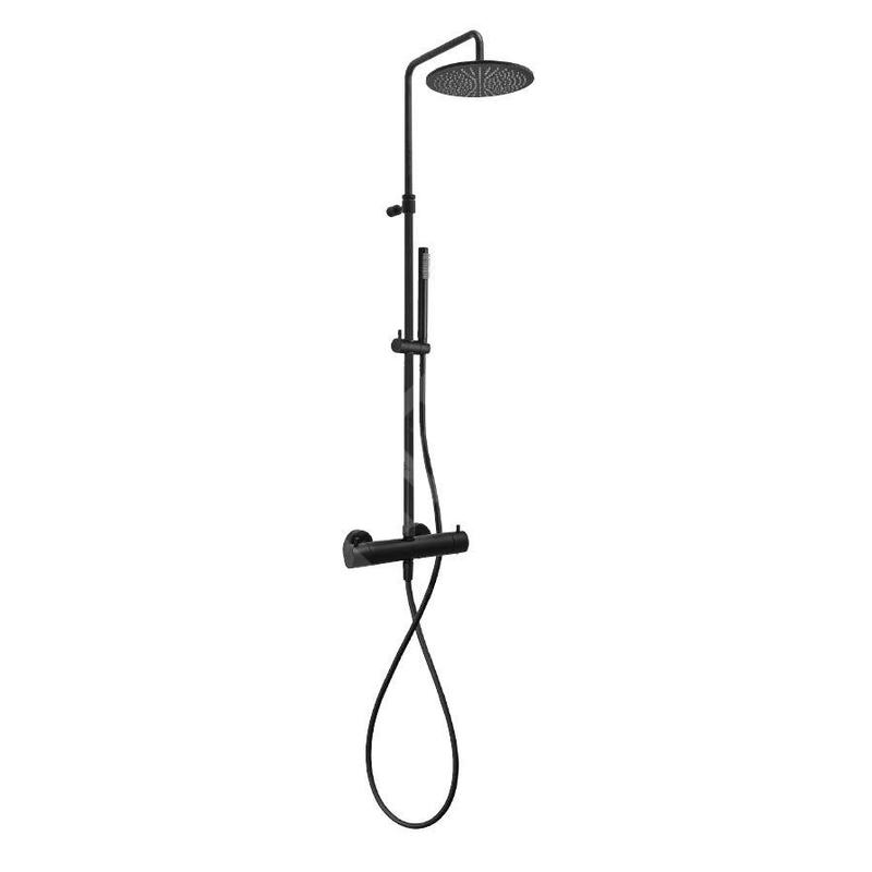 Paffoni Sets de douche - Set de douche Mini Birillo 225 avec thermostat, noir mat ZCOL638LIQNO