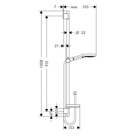 Hansgrohe Raindance Select S - Set de douche 120, 3 jets, EcoSmart 9 l/min, chrome 26633000