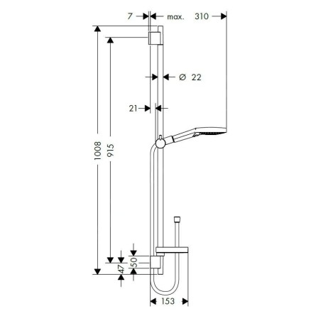 Hansgrohe Raindance Select S - Set de douche 120, 3 jets, EcoSmart 9 l/min, chrome 26633000