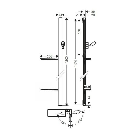 Hansgrohe Unica'E - Barre de douche 1500 mm avec flexible de douche, chrome 27645000