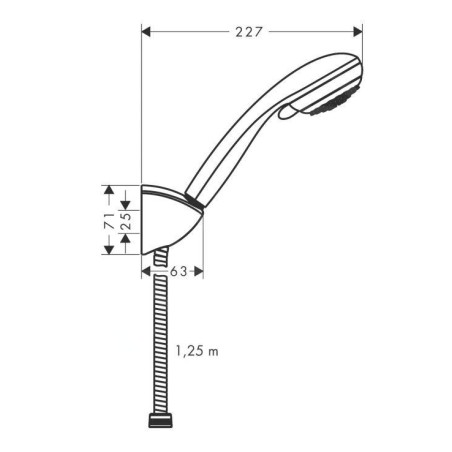 Hansgrohe Crometta 85 - Set de douche Variojet 2 jets/support de douche Porter’C 1,25 m, chrome 27558000