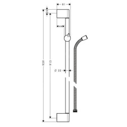 Hansgrohe Unica'Crometta - Barre de douche 0,90 m, chrome 27614000