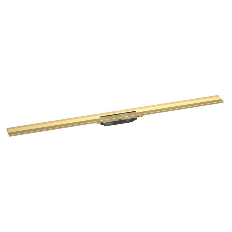 Hansgrohe RainDrain Flex - Caniveau de douche linéaire avec grille en inox 1200, installation contre le mur, découpable, aspect