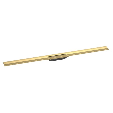 Hansgrohe RainDrain Flex - Caniveau de douche linéaire avec grille en inox 1200, installation contre le mur, découpable, aspect