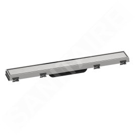 Hansgrohe RainDrain Match - Caniveau de douche linéaire avec grille en inox 600, avec cadre réglable en hauteur, inox brossé