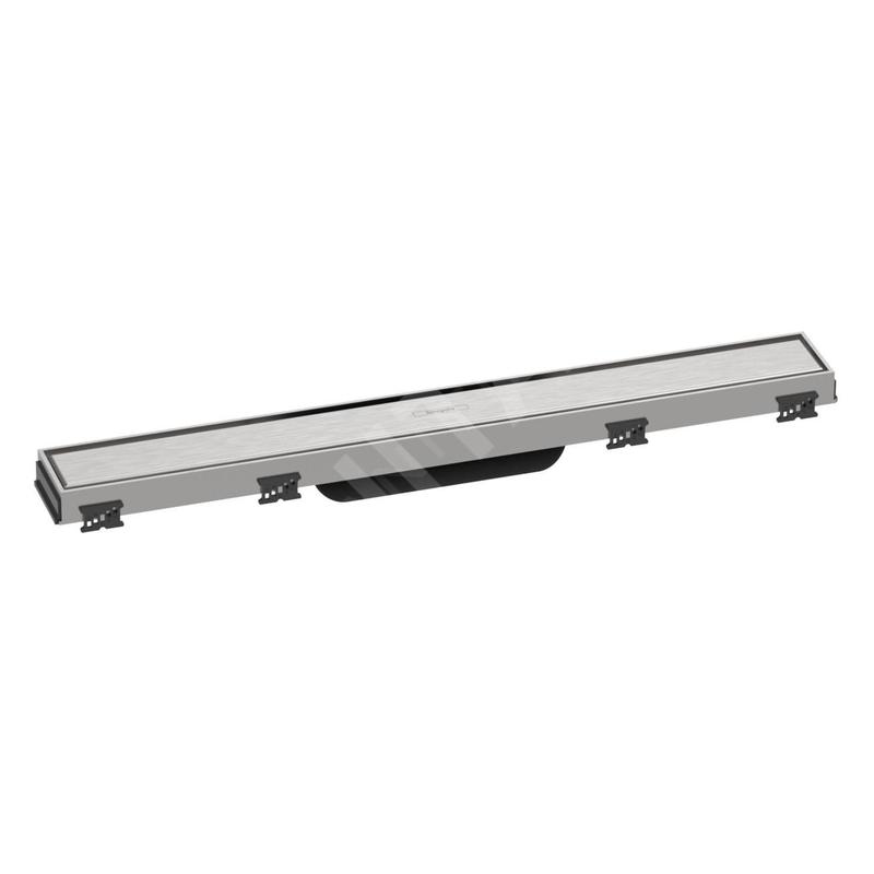 Hansgrohe RainDrain Match - Caniveau de douche linéaire avec grille en inox 600, avec cadre réglable en hauteur, inox brossé Hansgrohe RainDrain Match - Caniveau de douche linéaire avec grille en inox 600, avec cadre réglable en hauteur, inox brossé