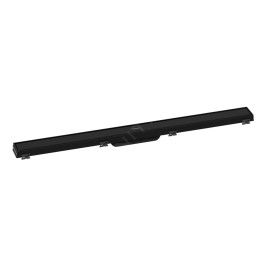 Hansgrohe RainDrain Match - Caniveau de douche linéaire avec grille en inox 900, avec cadre réglable en hauteur, noir mat
