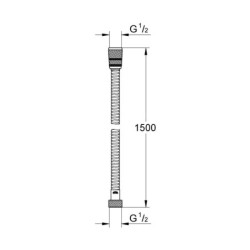 Grohe Flexibles - Flexible de douche VItalioFlex Metal Long-Life 1,5 m, chrome 22101000